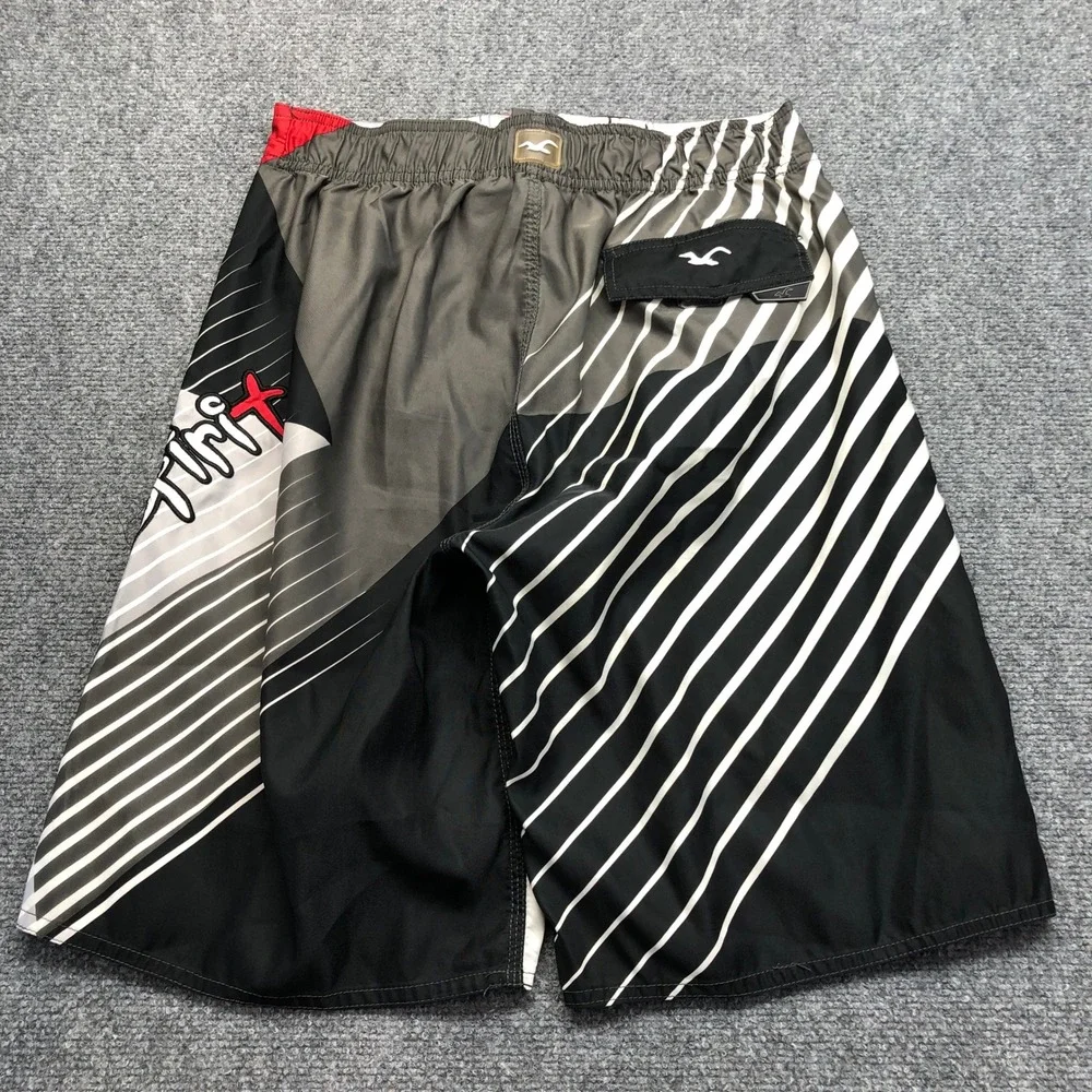 Free Spirit Limited Mens Board Shorts Red Black White Geometric Swim Trunks M